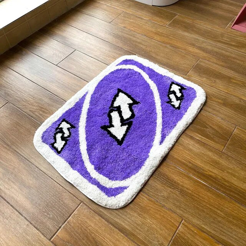 Purple Reverse Card Rug for Girls Rooms Purple Handmade Tufted Rug for Birthday Gift Fluffy Tufted Rug Soft Rectangle Mat