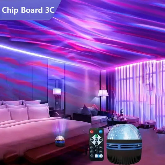 1Pc Starry Projector Light with 7 Color Patterns & Remote Control, Polar Projector Night Light for Bedroom Atmosphere