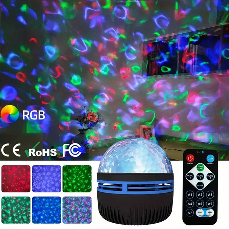 1Pc Starry Projector Light with 7 Color Patterns & Remote Control, Polar Projector Night Light for Bedroom Atmosphere