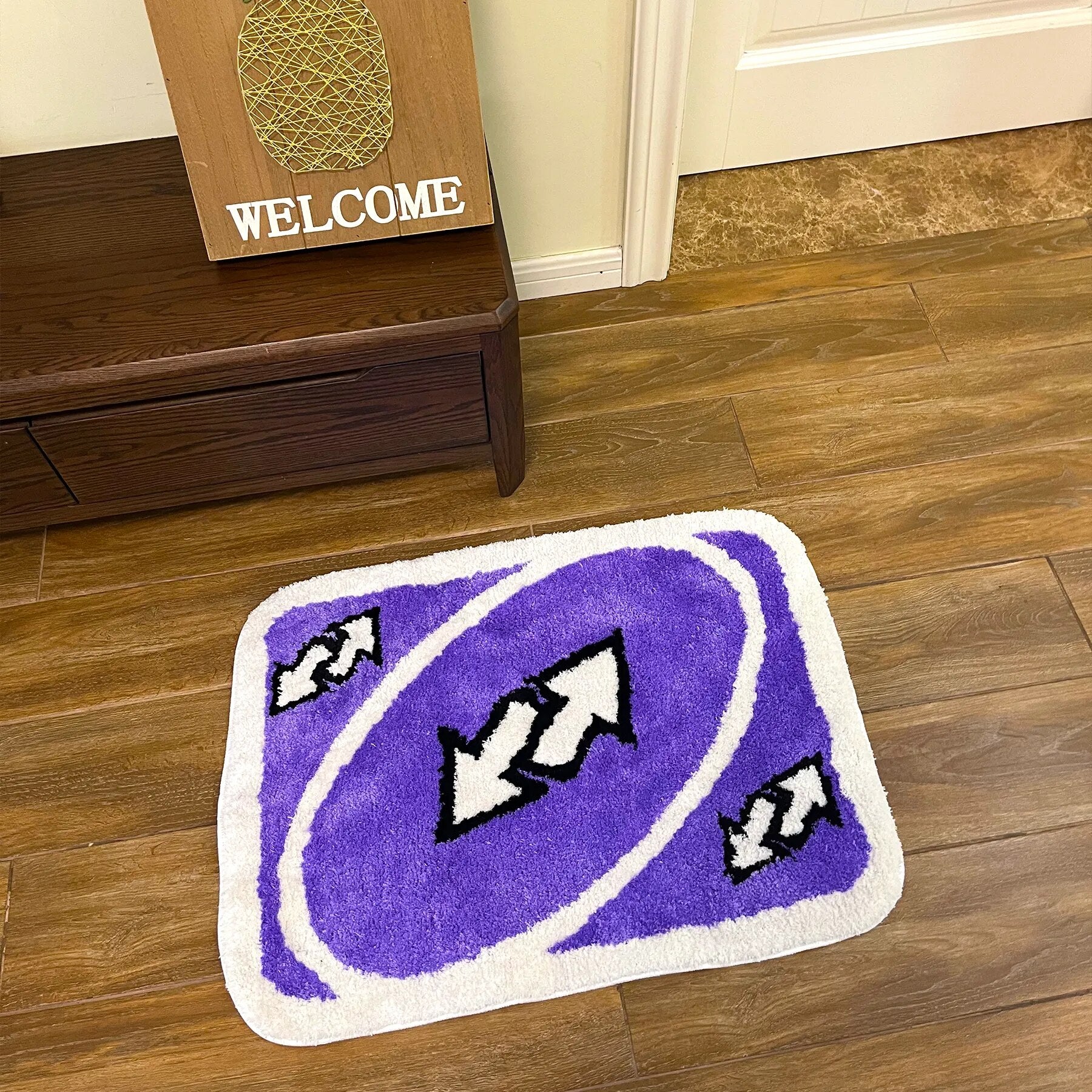 Purple Reverse Card Rug for Girls Rooms Purple Handmade Tufted Rug for Birthday Gift Fluffy Tufted Rug Soft Rectangle Mat
