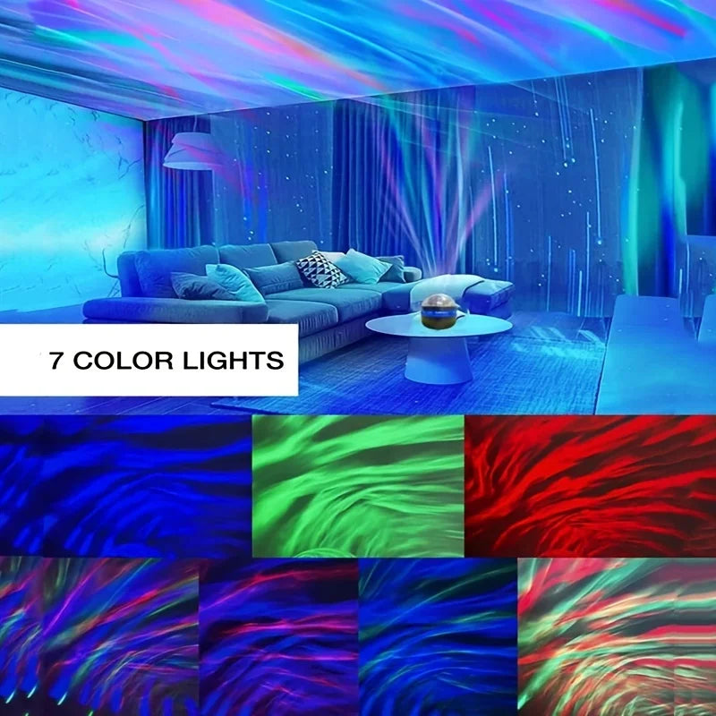 1Pc Starry Projector Light with 7 Color Patterns & Remote Control, Polar Projector Night Light for Bedroom Atmosphere