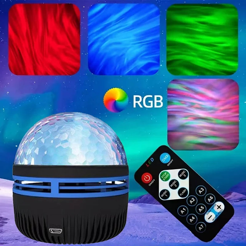 1Pc Starry Projector Light with 7 Color Patterns & Remote Control, Polar Projector Night Light for Bedroom Atmosphere